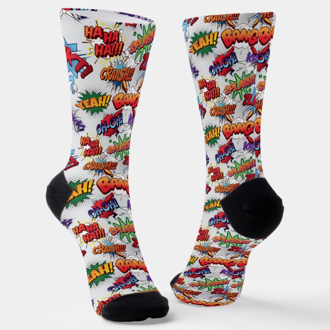 Superhero Bubble Pattern Socken (Gewinkelt)