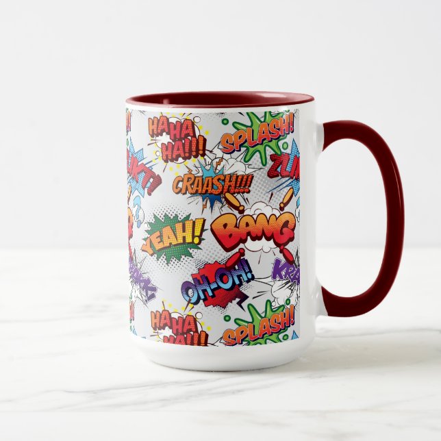 Superhero Bubble Pattern Tasse (Rechts)