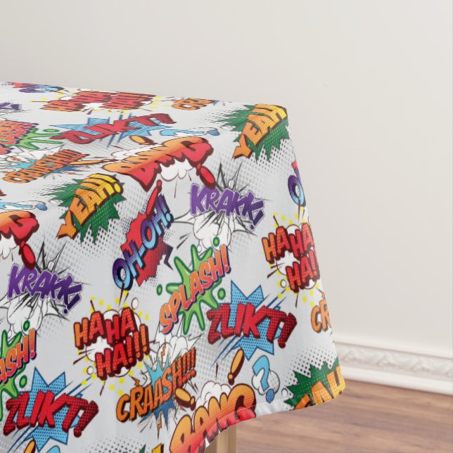 Superhero Bubble Pattern Tischdecke (Beispiel)