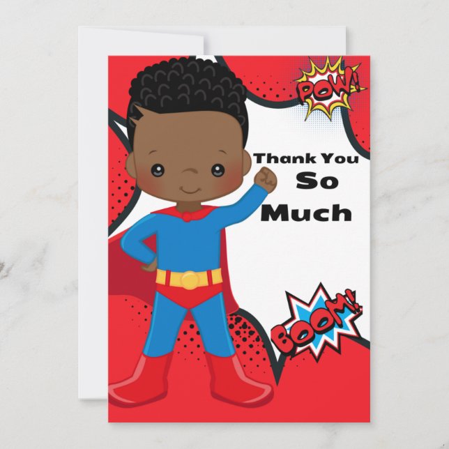 Superhero Carte de remerciements d'anniversaire (Devant)