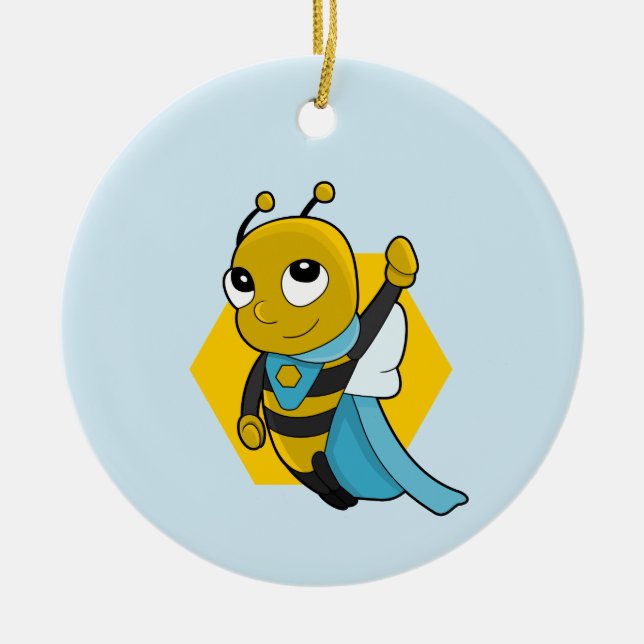 Superhero-Cartoon Keramik Ornament (Vorne)