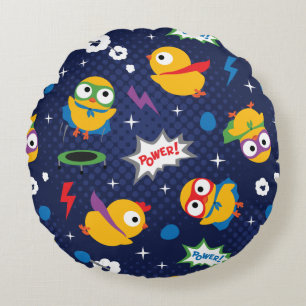 Superhero Chicken Rundes Kissen