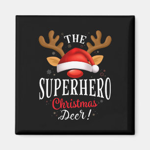 Superhero Christmas Deer Pjs Xmas Familie Matching Magnet