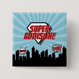 Superhero Comic Birthday Party Button