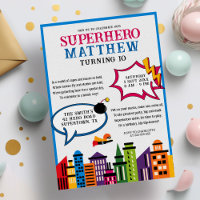 Superhero Comic Book Boys Birthday