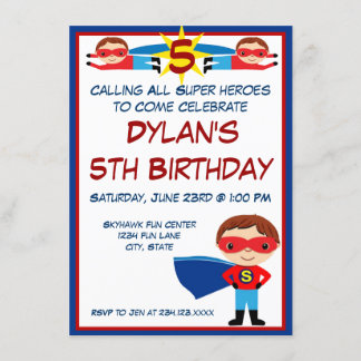 Superhero Comic Book Character Birthday Einladung