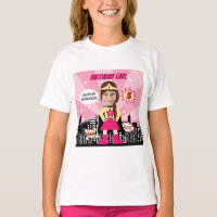 Superhero Comic Book Style Girl Geburtstags-Foto