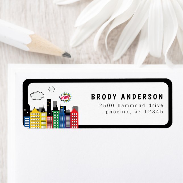 Superhero Comic Book Theme Adresse (Insitu)