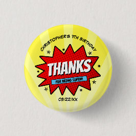 Superhero Comic buchen jedes Alter Geburtstag Button