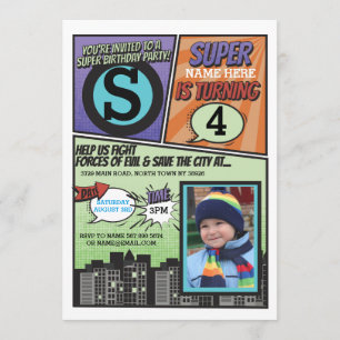 Superhero Comic Invitation Super Hero Invitation