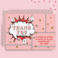 Superhero Comic Speech Blase Pink Girl Geburtstag