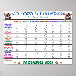 Superhero Daily Chore Chart für Kinder Poster