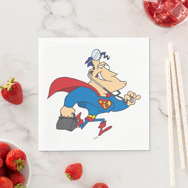 Superhero Doctor Paper Napkins Serviette (Von Creator hochgeladen)