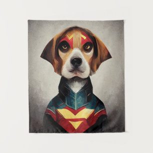 Superhero Dog Portrait   BEAGLE Wandteppich