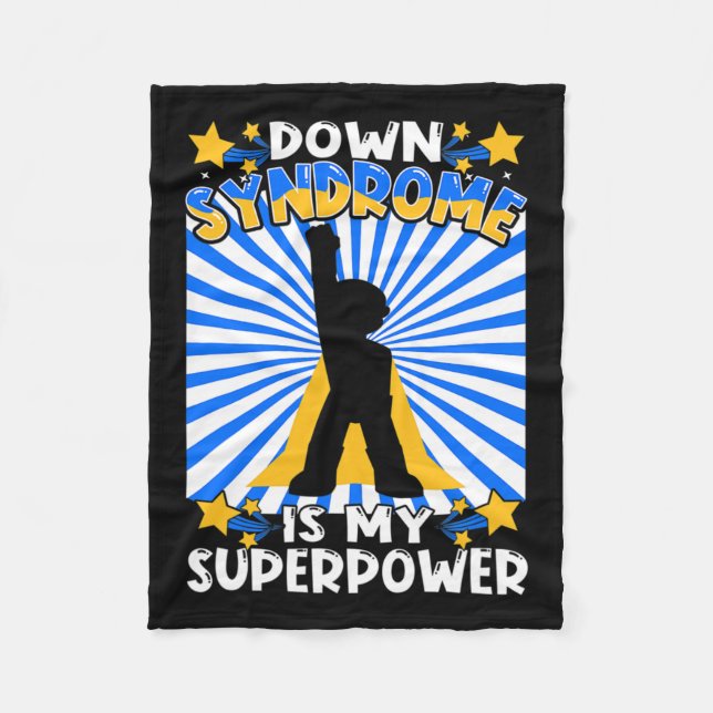 Superhero Down Syndrome Awareness Chromosome Super Fleecedecke (Vorderseite)
