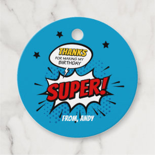 Superhero Favor Tag, Superhero Danke Tags Geschenkanhänger