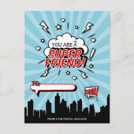 Superhero Friend Comic Feiertagspostkarte