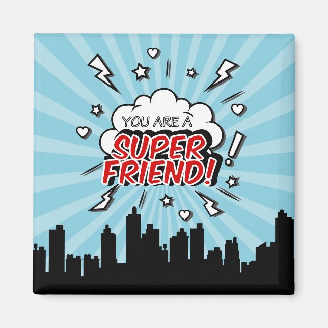 Superhero Friend Comic Valentine Magnet (Vorne)