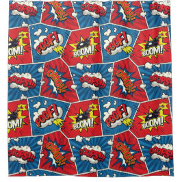 Superhero/Gamer Comic Design Duschvorhang