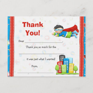 Superhero-Geburtstags-Party danken Ihnen Dankeskarte
