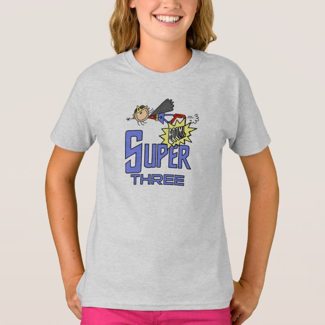 Superhero Girl 3e Anniversaire Tshirts et cadeaux (Devant)