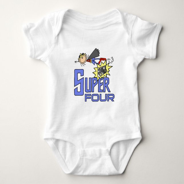 Superhero Girl 4th Birthday Tshirts et cadeaux (Devant)