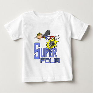 Superhero Girl 4th Birthday Tshirts et cadeaux
