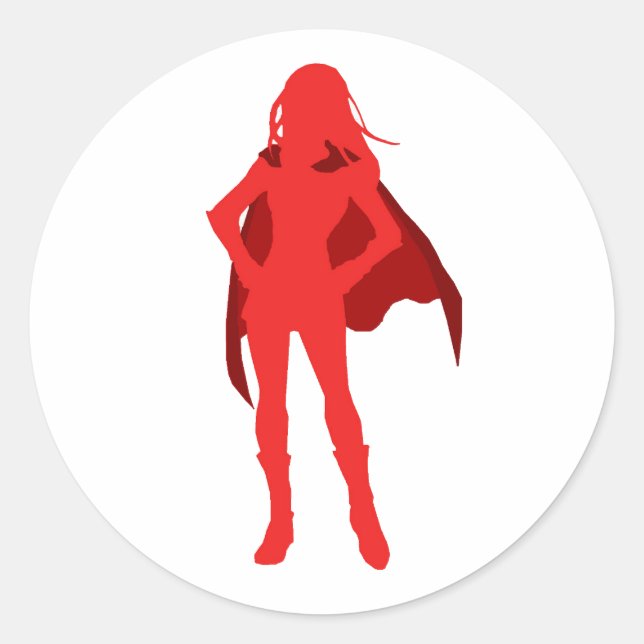 Superhero Girl Character Party Classic Stickers (Vorderseite)