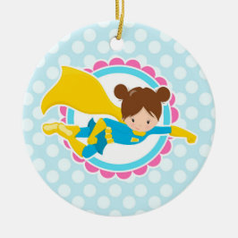 Superhero Girl - Niedlicher Hero in Cape Keramik Ornament