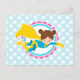 Superhero Girl - Niedlicher Hero in Cape Postkarte