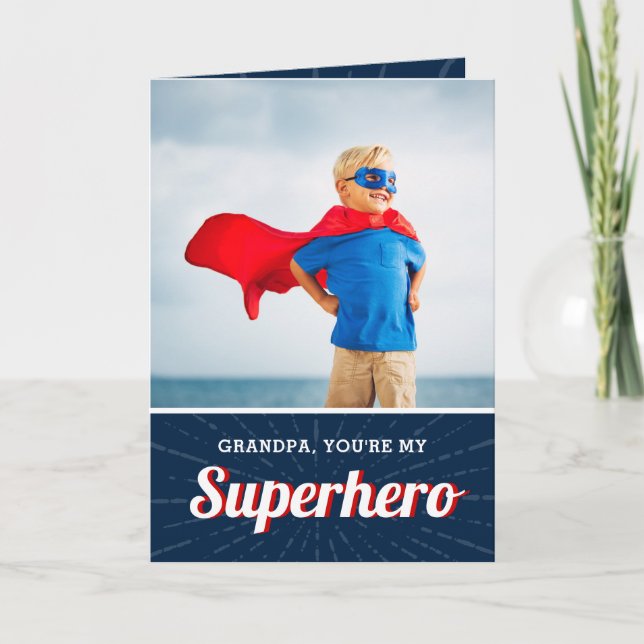 Superhero grand-père Carte photo de Fête des pères (Devant)