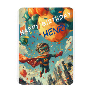Superhero Happy Birthday Design für Kinder Magnet