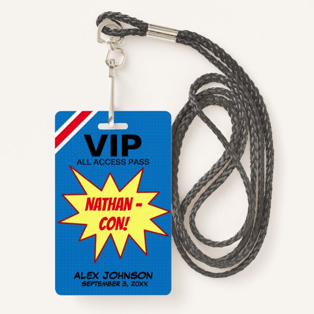 Superhero-Held-Betrug VIP-Durchlauf-Gastgeschenk Ausweis (Vorderseite mit Schlüsselband)