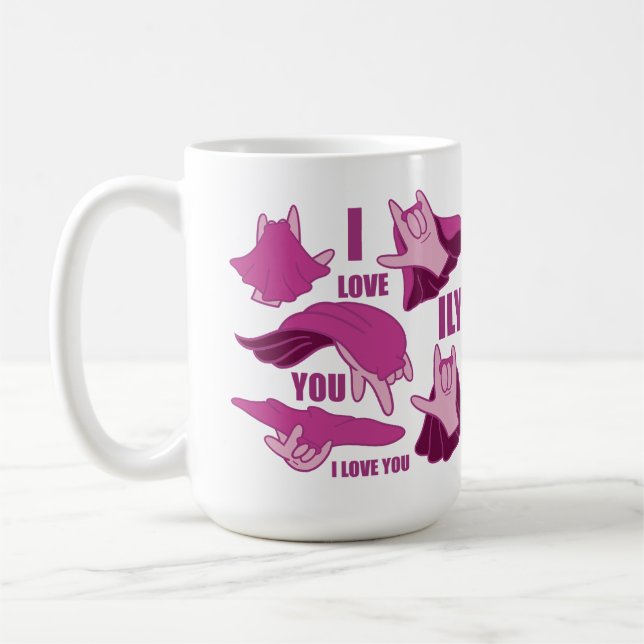 Superhero ILY - ASL Design Kaffeetasse (Links)