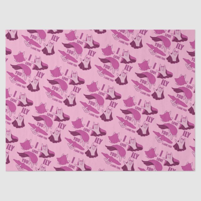 Superhero ILY - ASL Design Seidenpapier (Vorderseite)