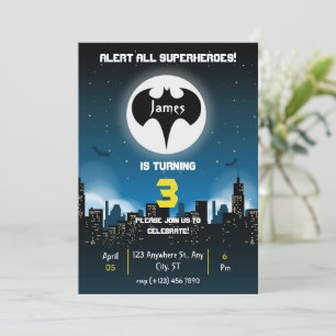 Superhero Invitation anniversaire pour garçon