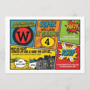 Superhero Invitation Super Hero Party Invitation