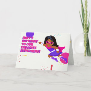 Superhero Joyeux Anniversaire, 5"x7", Carte pliée