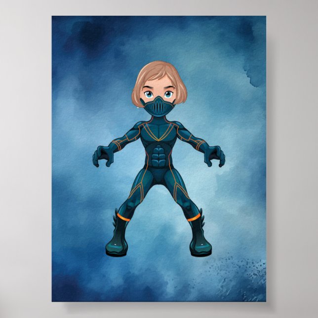 Superhero Kid Digital Printable Poster (Vorne)