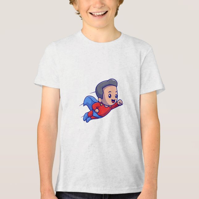 Superhero Kid Fun Flying Hero Graphisme tshirt (Recto)