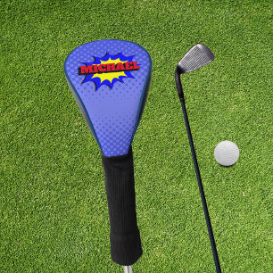 Superhero Kids Comic Buch Personalisierter Name Golf Headcover