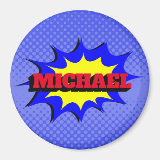 Superhero Kids Comic Buch Personalisierter Name Magnet