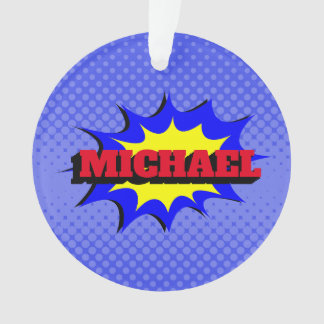Superhero Kids Comic Buch Personalisierter Name Ornament
