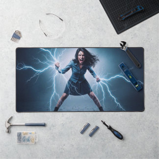 Superhero Lightning Girl Schreibtischunterlage