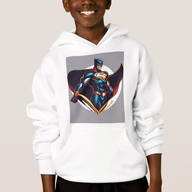 Superhero Logo Kids Pullover Hoodie (Vorderseite)