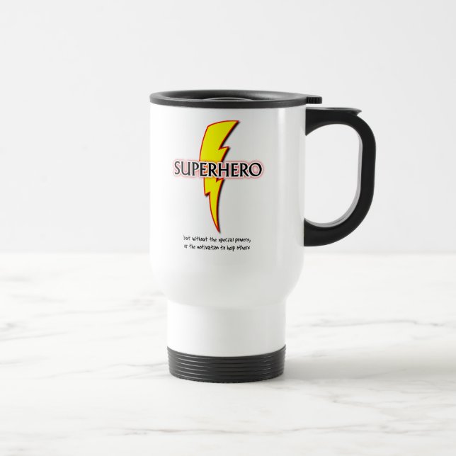 Superhero-lustiger Reise-Tassen-Spaß-Superheld Reisebecher (Rechts)
