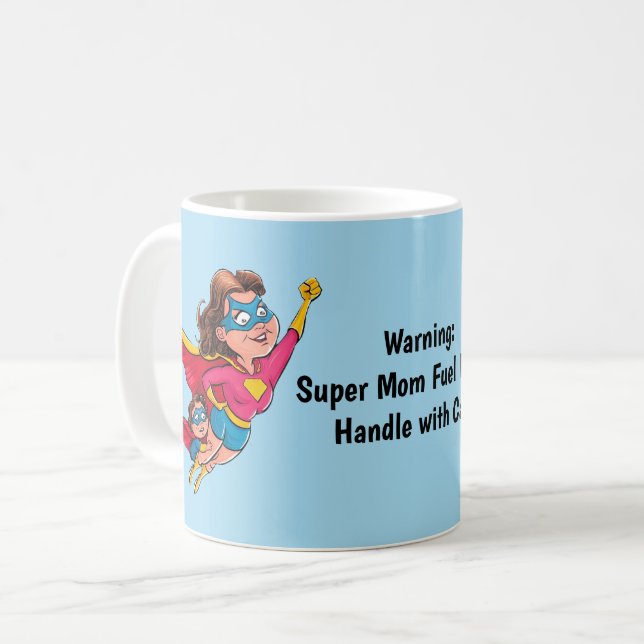 Superhero Mama Personalisiert Kaffeetasse (Vorderseite Links)