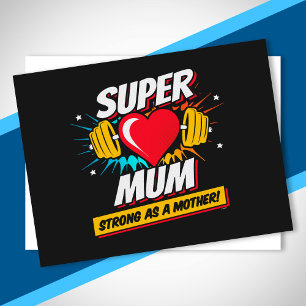 Superhero Mum - stark wie eine Mutter - Super Mum Postkarte