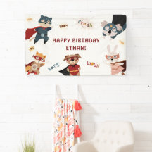 Superhero Niedlicher Tiere Kindergeburtstag