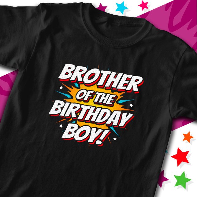 Superhero Party Comic Bruder von Birthday Boy T-Shirt (Von Creator hochgeladen)